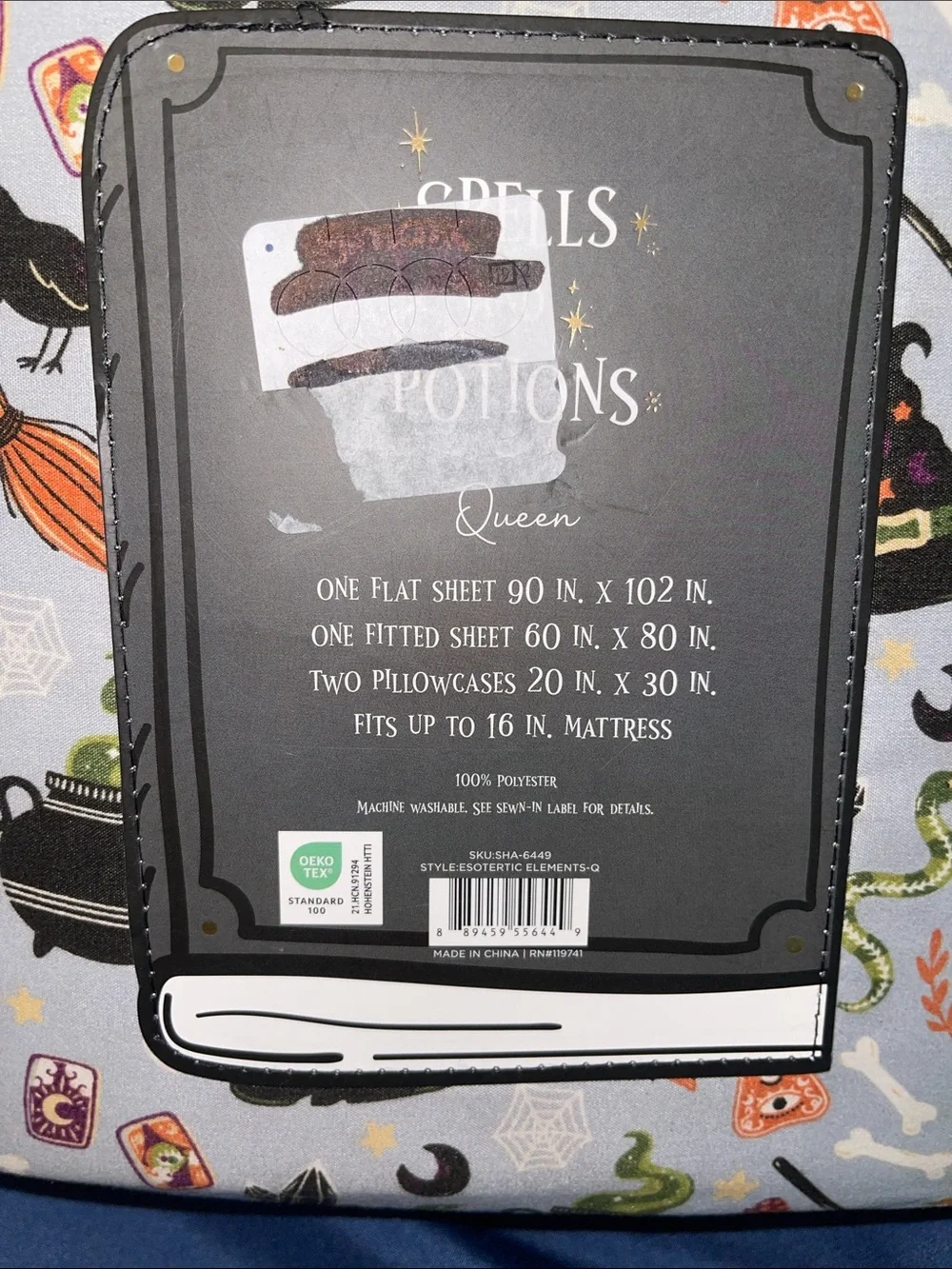 Spells & Potions Witchcraft Decor Four-Piece Sheet Set